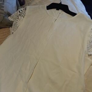 Elegant White Lace Sleeve Women's Top